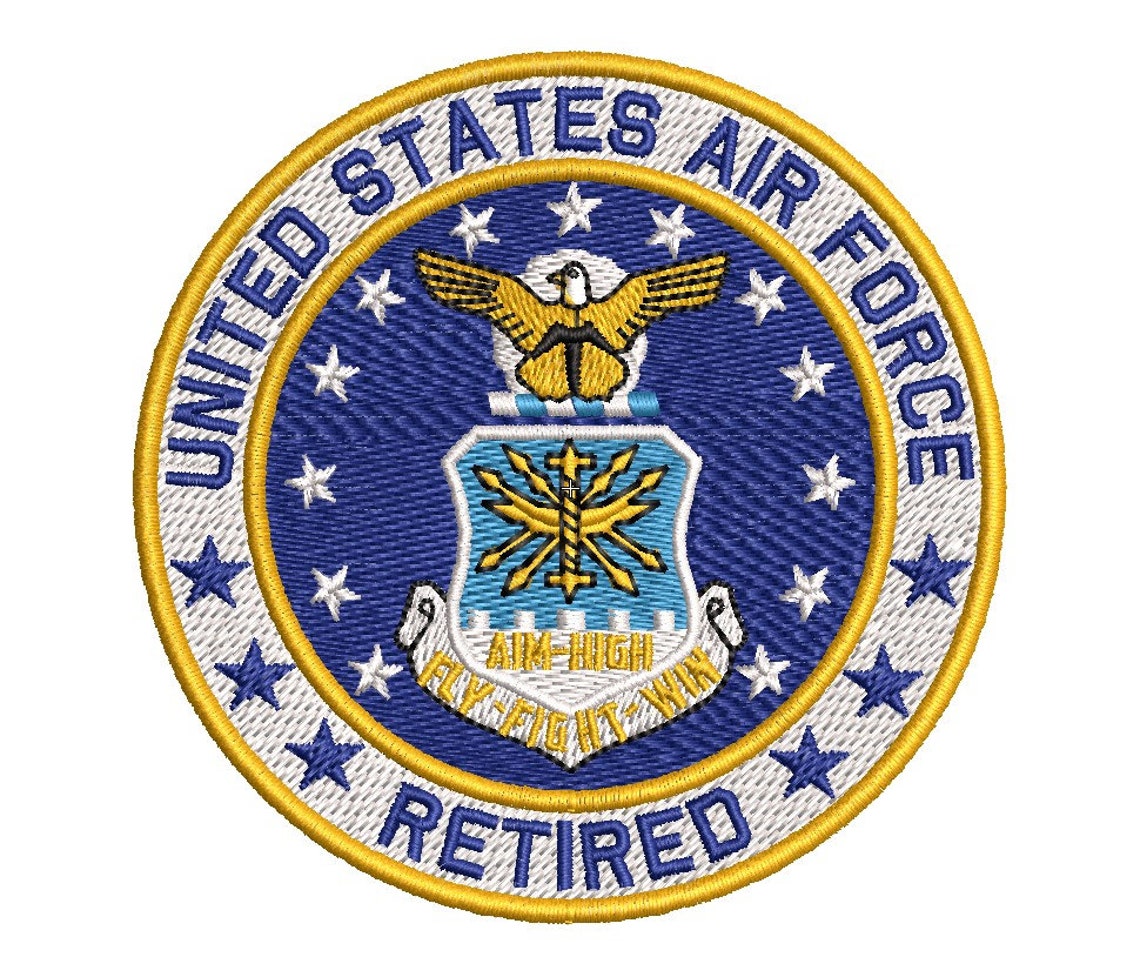 US Airforce Retired Machine Embroidery Design Etsy