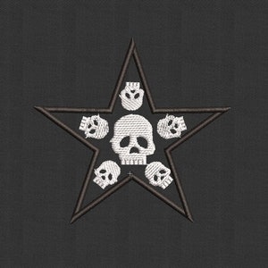 Star Skulls Embroidery Design
