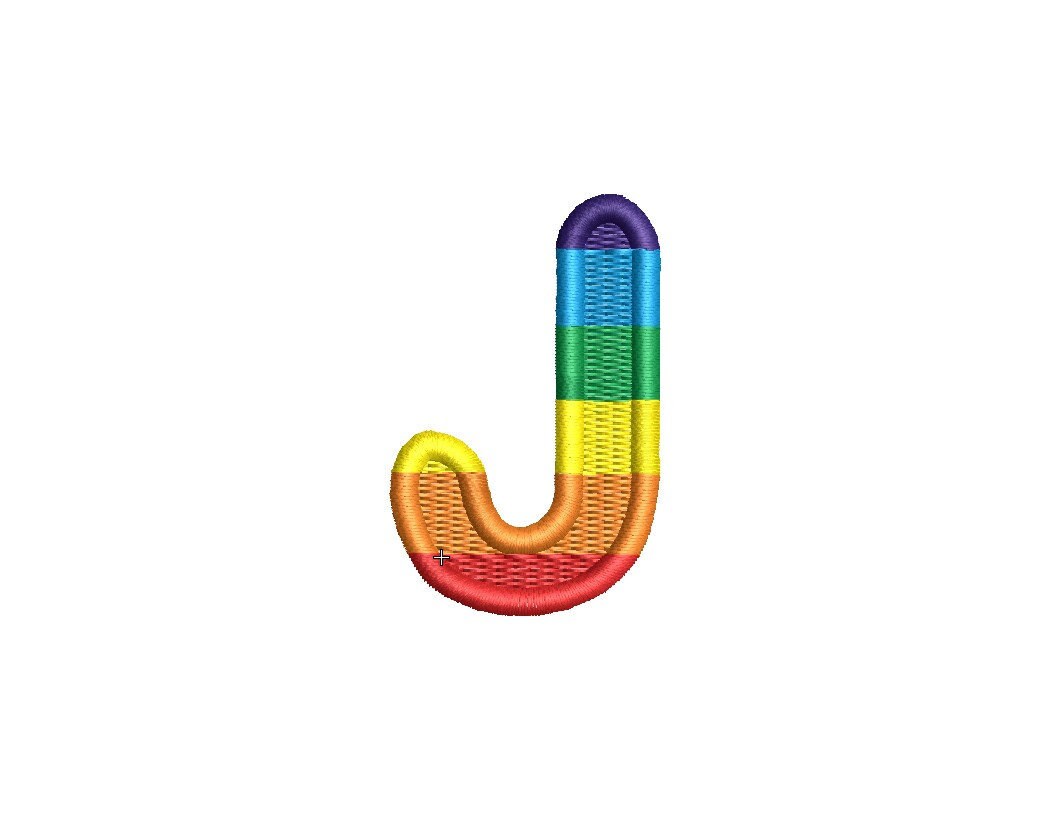 Rainbow Letter J Embroidery Design in Multiple Formats Etsy Canada