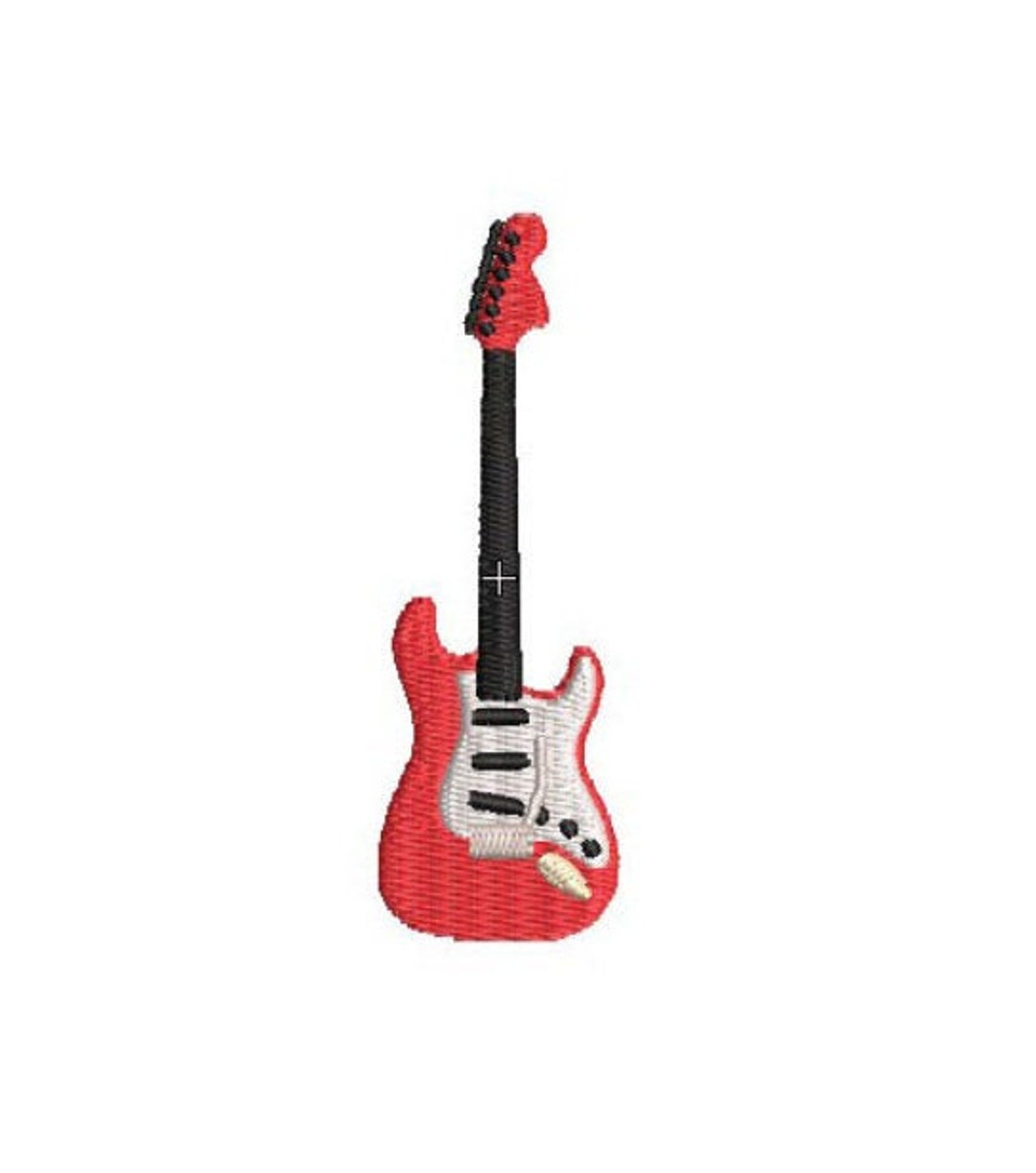 Electric Guitar Embroidery Design Etsy