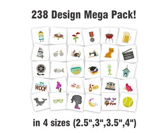 Brother Design Pack - 238 Embroidery Designs in PES Format