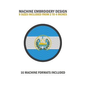 Pode incluir: Design de bordado de máquina da bandeira da Guatemala. O design inclui 9 tamanhos de 2 a 4 polegadas e 16 formatos de máquina.