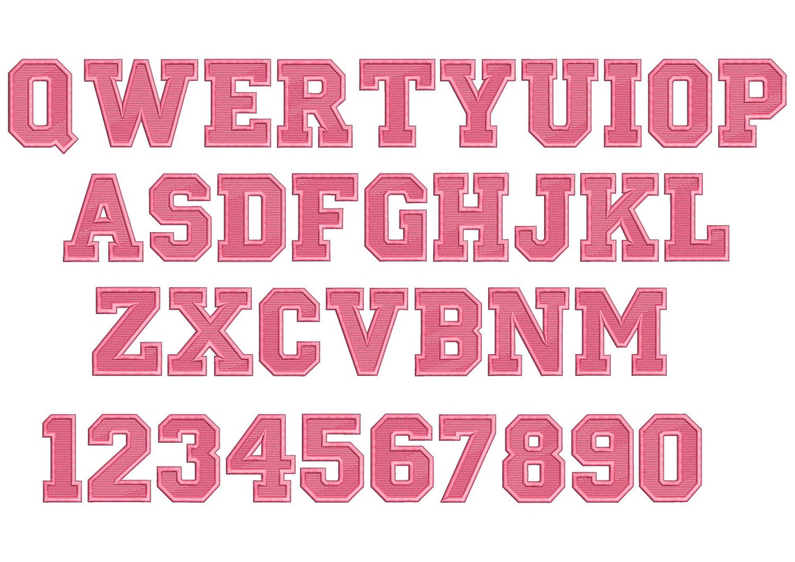 Varsity Font Embroidery Design in Multiple Formats Instant Etsy