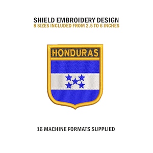 Honduras Shield Embroidery Design Download