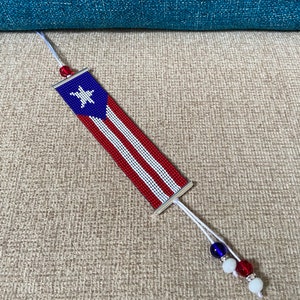 Puerto Rican flag, car rearview mirror hanging decor.