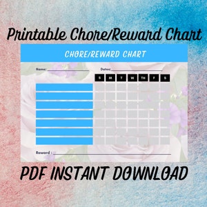 Chore/Reward Chart Printable/Chore List