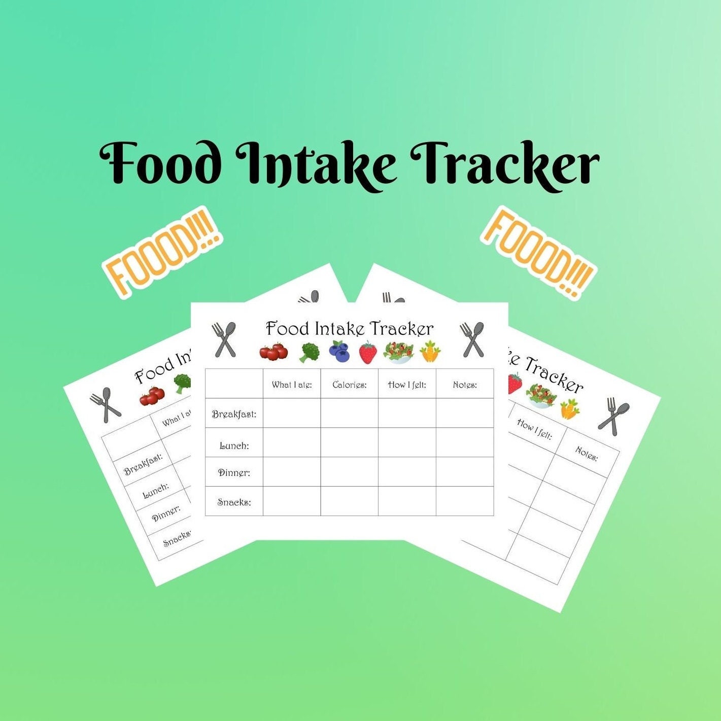 Printable Food Intake Tracker/food Intake Log Etsy