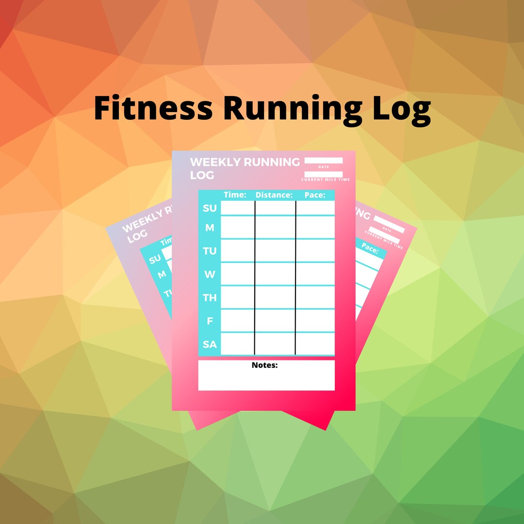 Printable Running Tracker/running Log/blue/pink - Etsy