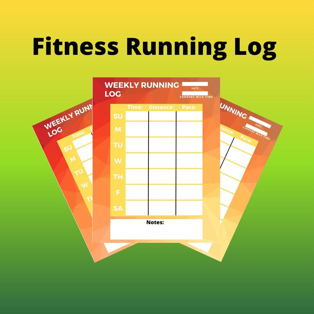 Printable Running Tracker/running Log/orange - Etsy