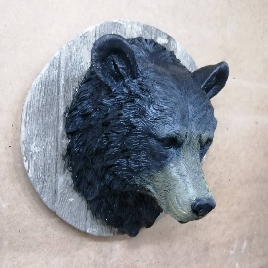 Handmade Decorative Bear Head Bust Figurine Trinket Wall Etsy
