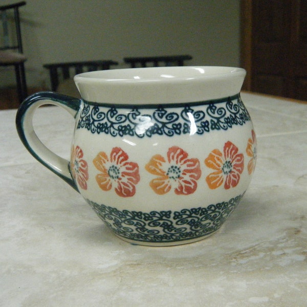 Polish Pottery Mug, Potbelly, Coffee
