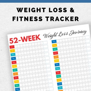 Fitness Planner, Weight Loss Tracker, Workout Log, Calorie Tracker Letter A4 PDF Printables image 2