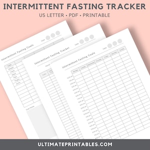 Intermittent Fasting Goals and Tracker | intermittent fasting | fasting printable