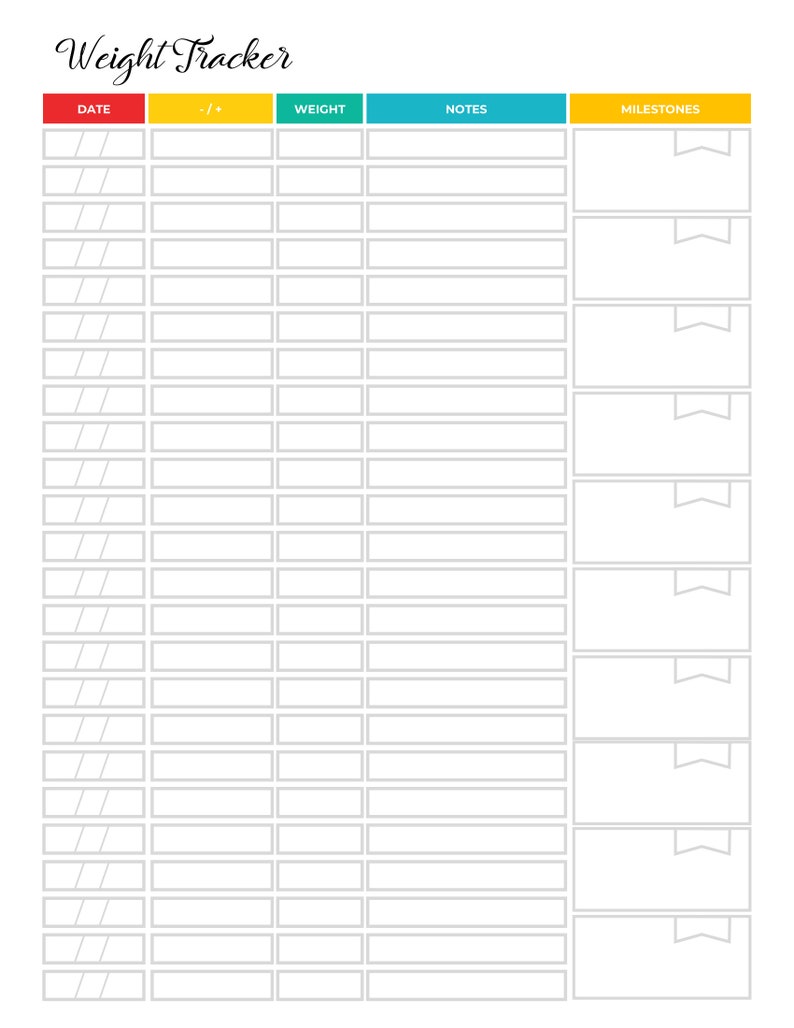 Fitness Planner, Weight Loss Tracker, Workout Log, Calorie Tracker Letter A4 PDF Printables image 8