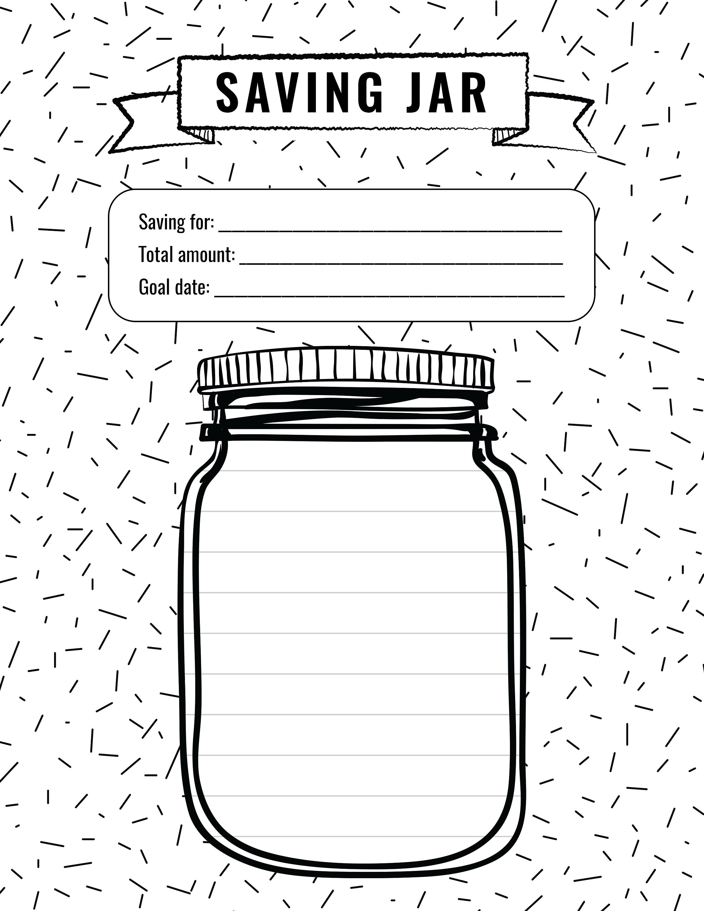 Savings Jar Printable Savings Tracker Savings Plan Saving Etsy