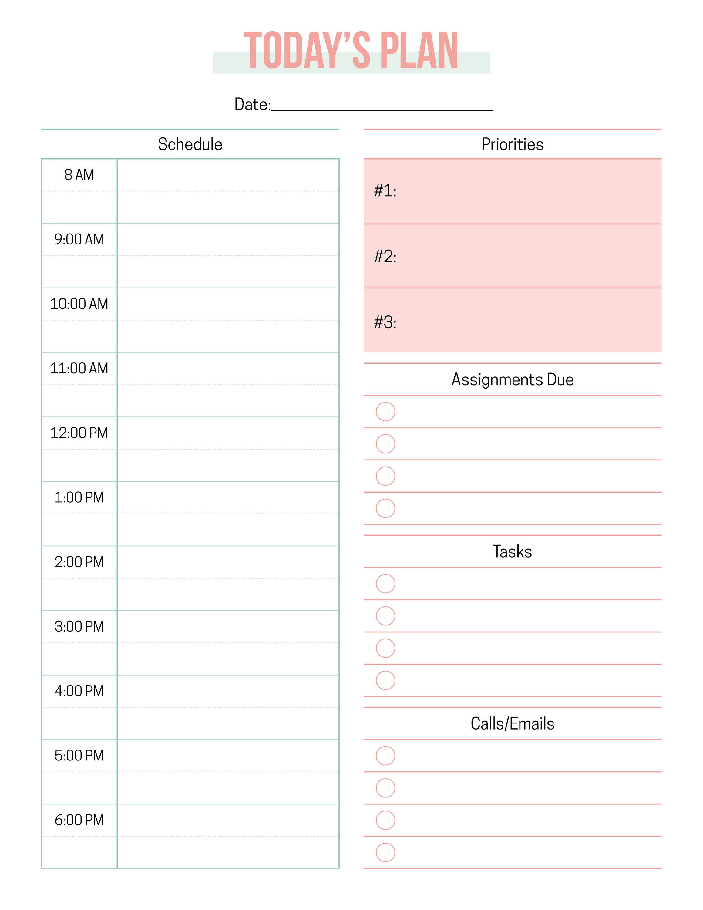 Printable College Planner • Student Planner • Academic Planner ...