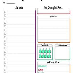 Month at A Glance + Day at A Glance Printable Planner Pages, Daily ...