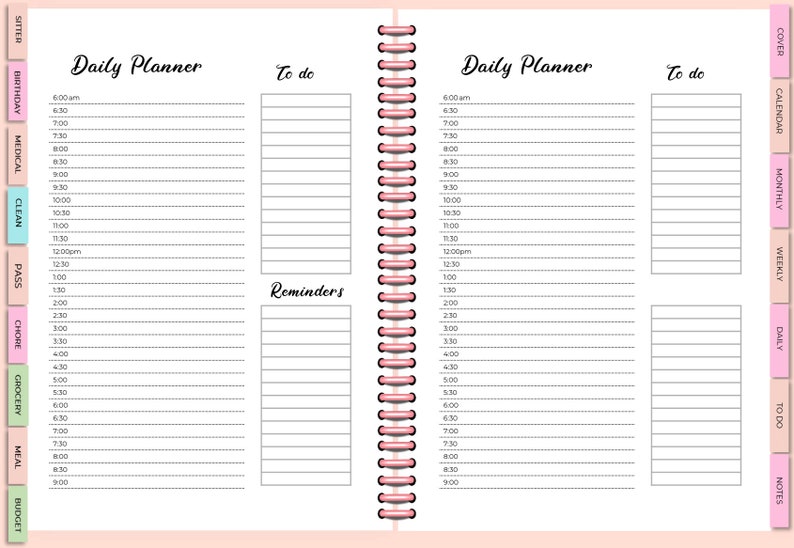 Undated Digital Mom Planner Digital Stickers Digital Home Management Binder Goodnotes Planner Notability Planner image 7