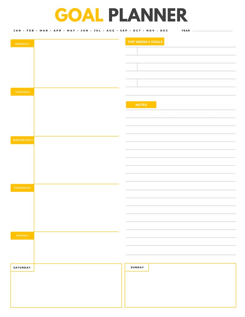 Daily Goal Planner and Task Tracker Printable - Etsy