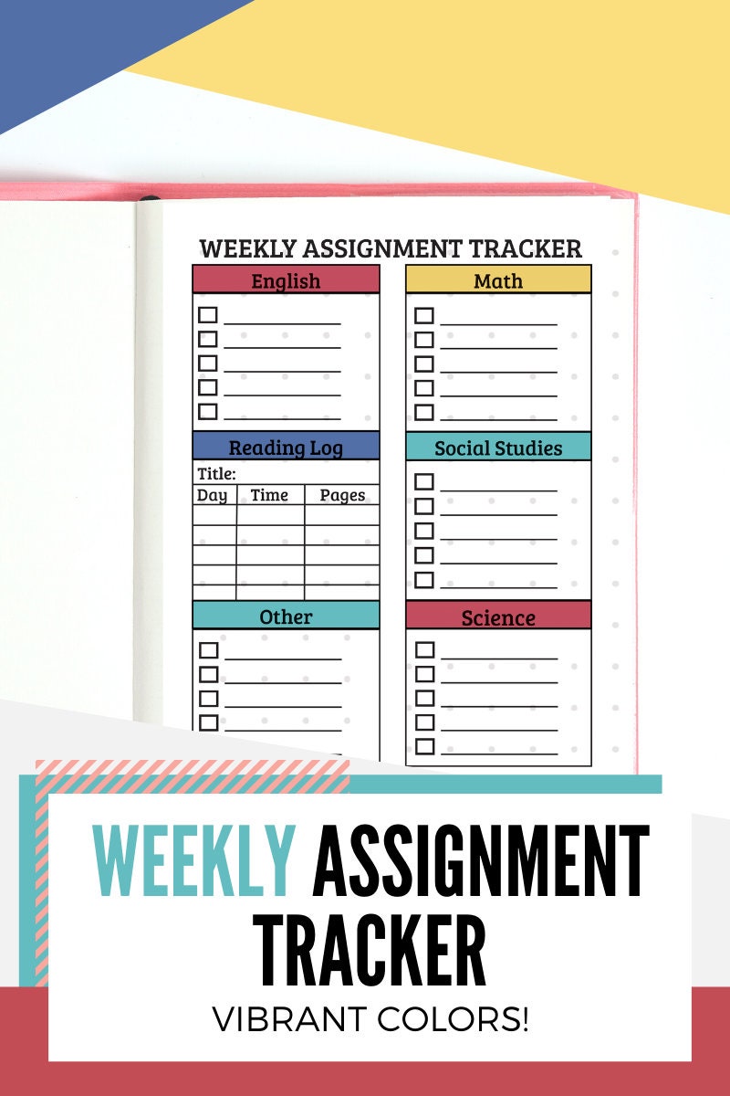 Student Planner Printable | Student Assignment Tracker - Etsy