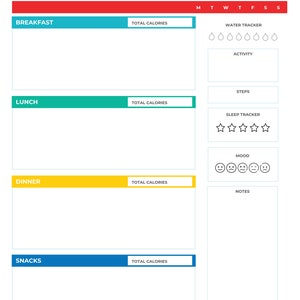 Fitness Planner, Weight Loss Tracker, Workout Log, Calorie Tracker Letter A4 PDF Printables image 6