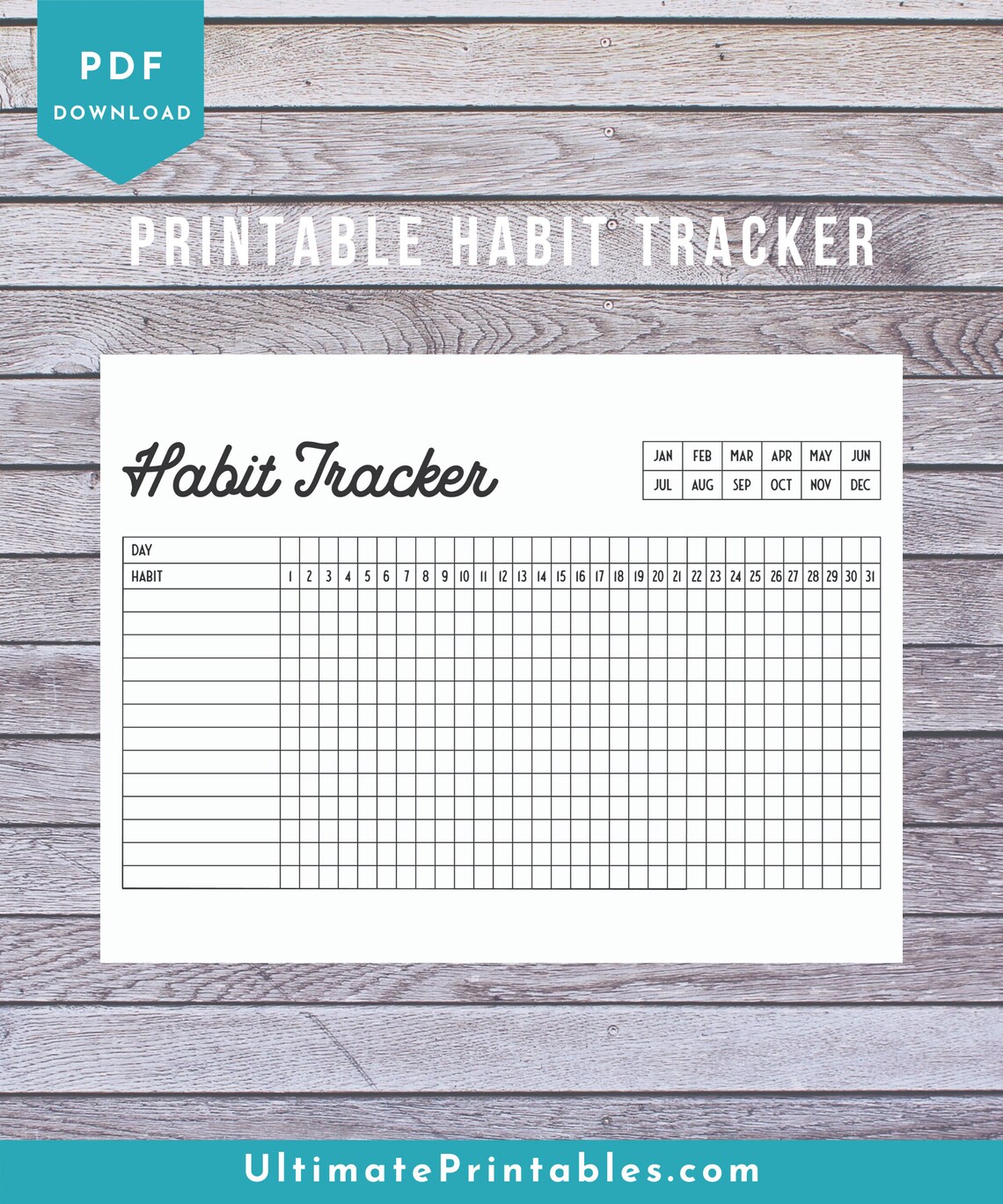 Habit Tracker Printable Cute Habit Tracker - Etsy