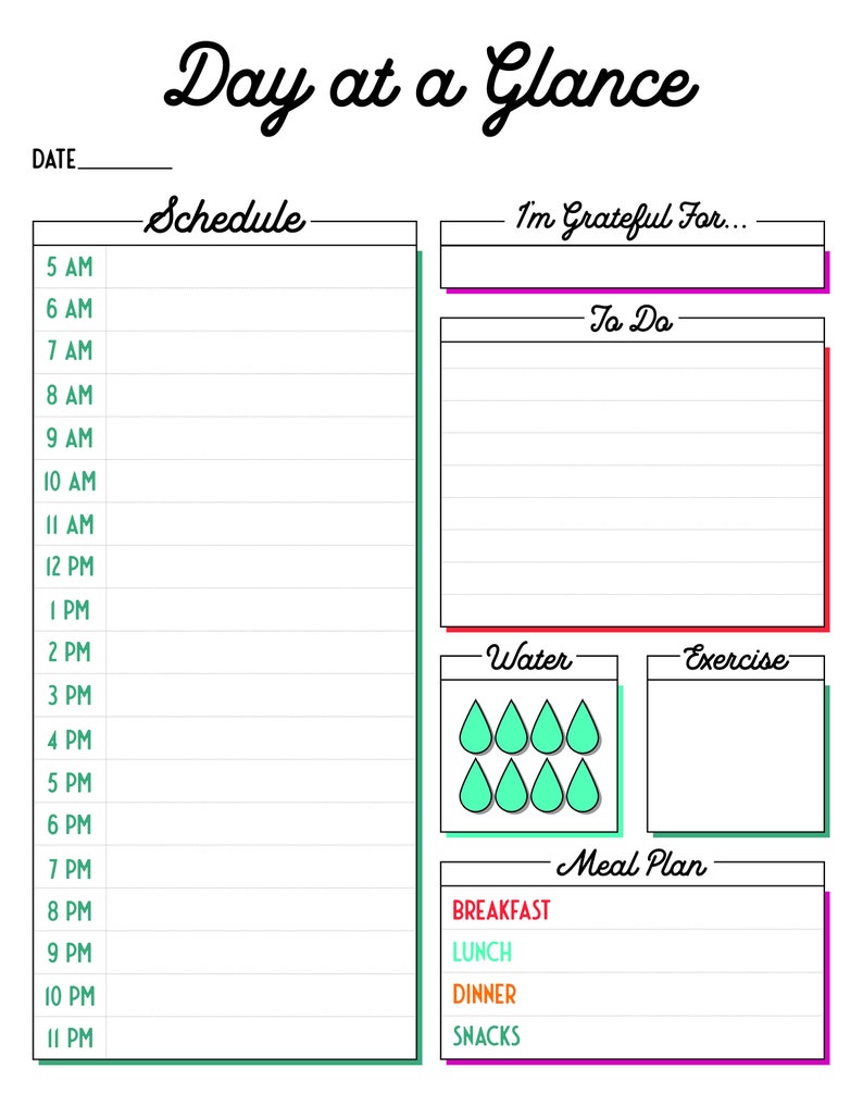 month-at-a-glance-day-at-a-glance-printable-planner-pages-etsy