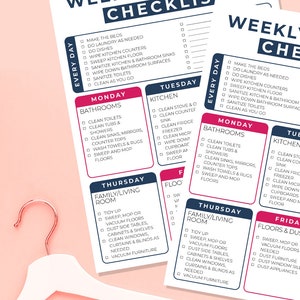 Weekly cleaning schedule, printable cleaning checklist, cleaning planner, house cleaning schedule, cleaning list, home cleaning image 1