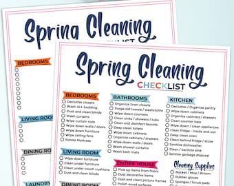 Spring Cleaning Checklist, Cleaning Planner, Cleaning Schedule, Cleaning Printable, Cleaning List, House Cleaning