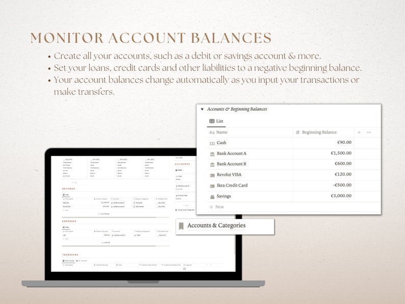 Notion Template Finance Planner Finance Tracker Personal - Etsy