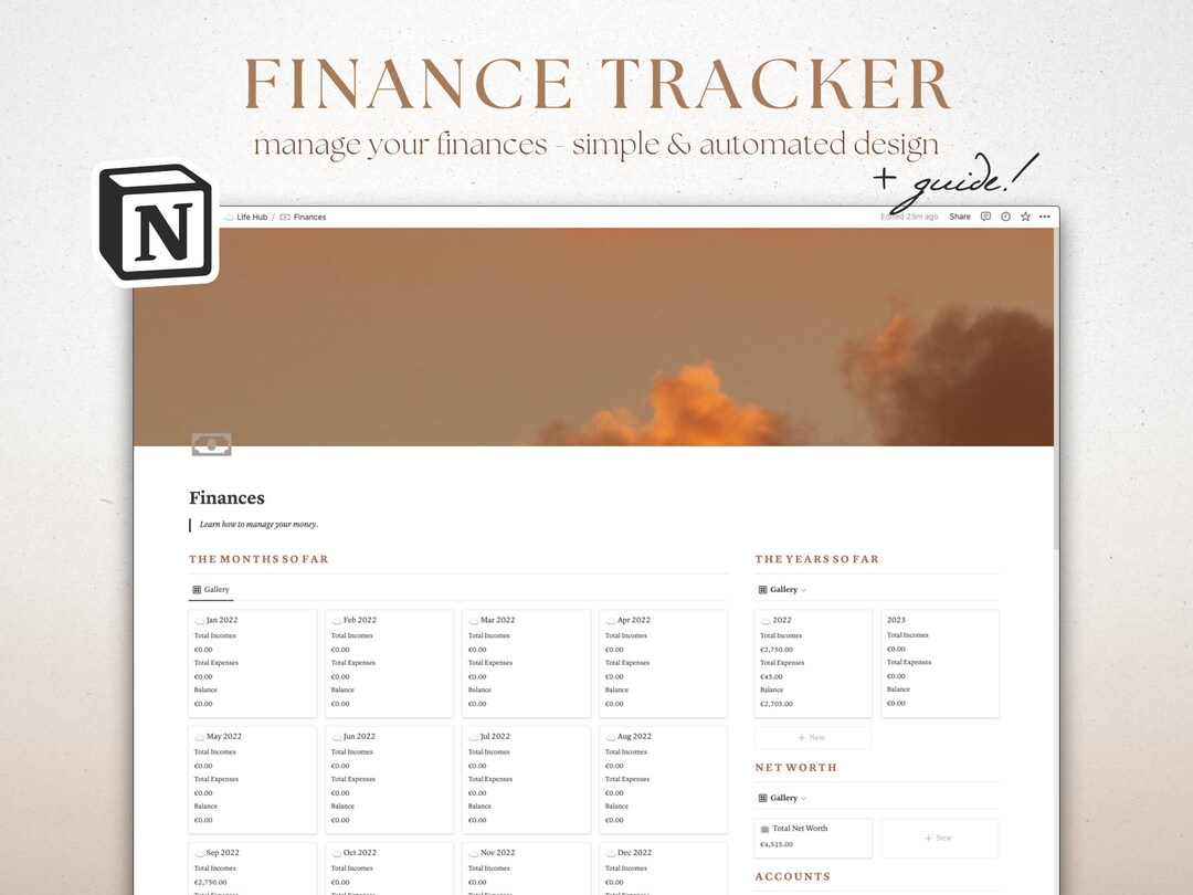 Notion Template Finance Planner Finance Tracker Personal - Etsy