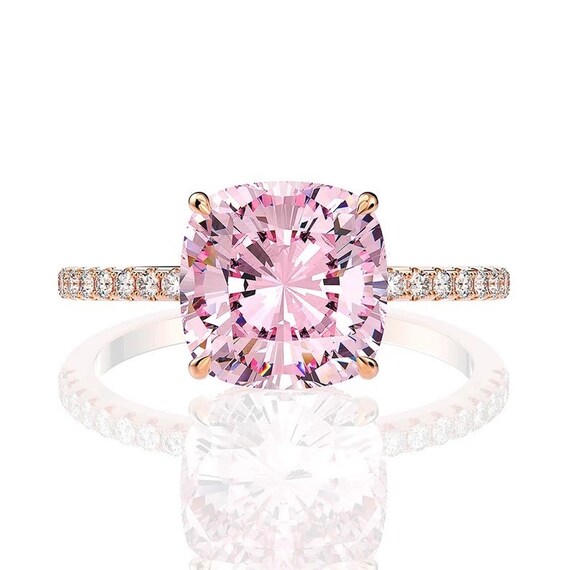 Solitario diamante rosa sale