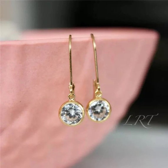 Buy Simple Diamond Drop Earrings Online in India  Etsy