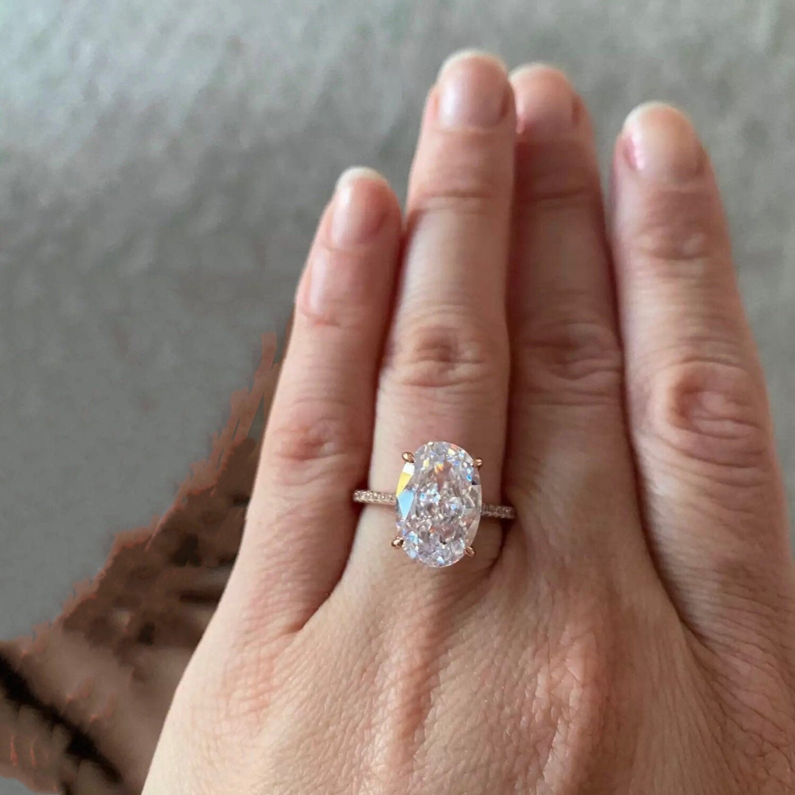 Crushed Ice Oval Diamond Ring with Halo Ring Band 9x13mm Oval Etsy