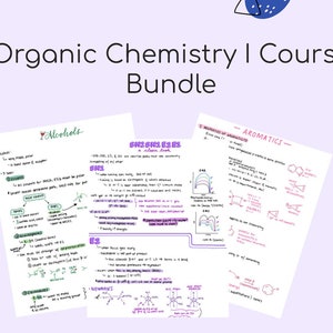 Organische Chemie I Kurspaket Orgo/Ochem I Notizen/Notiz Set — Chemie, Pre-Med, Medizinschule, Krankenpflegeschule