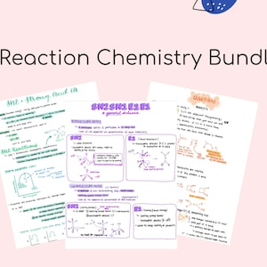Reaktions-Chem-Bündel (Mechanismen) Pt. 1 Organische Chemie 1/Orgo/Ochem Lernnotizen/Notenset - Chemie, Pre-Med, Med School, Krankenpflegeschule