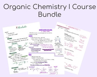 Organic Chemistry I Course Bundle Orgo/Ochem I Notes/Note Set —  Chemistry, Pre-Med, Med School, Nursing School