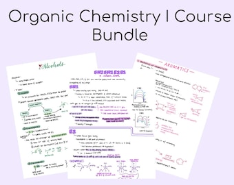 Organische Chemie I Kurspaket Orgo/Ochem I Notizen/Notiz Set — Chemie, Pre-Med, Medizinschule, Krankenpflegeschule