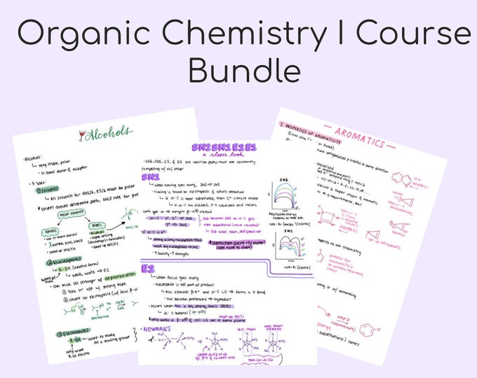 Organic Chemistry I Course Bundle Orgo/ochem I Notes/note Set Chemistry ...