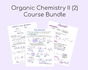 Organische Chemie II (2) Kurspaket Orgo/Ochem II Notizen/Notenset — Chemie, Pre-Med, Med School, Krankenpflegeschule