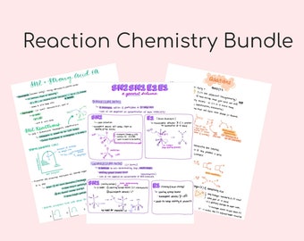 Reaction Chem Bundle (Mechanisms) Pt. 1 Organic Chemistry 1/Orgo/Ochem Study Notes/Note Set—  Chemistry, Pre-Med, Med School, Nursing School