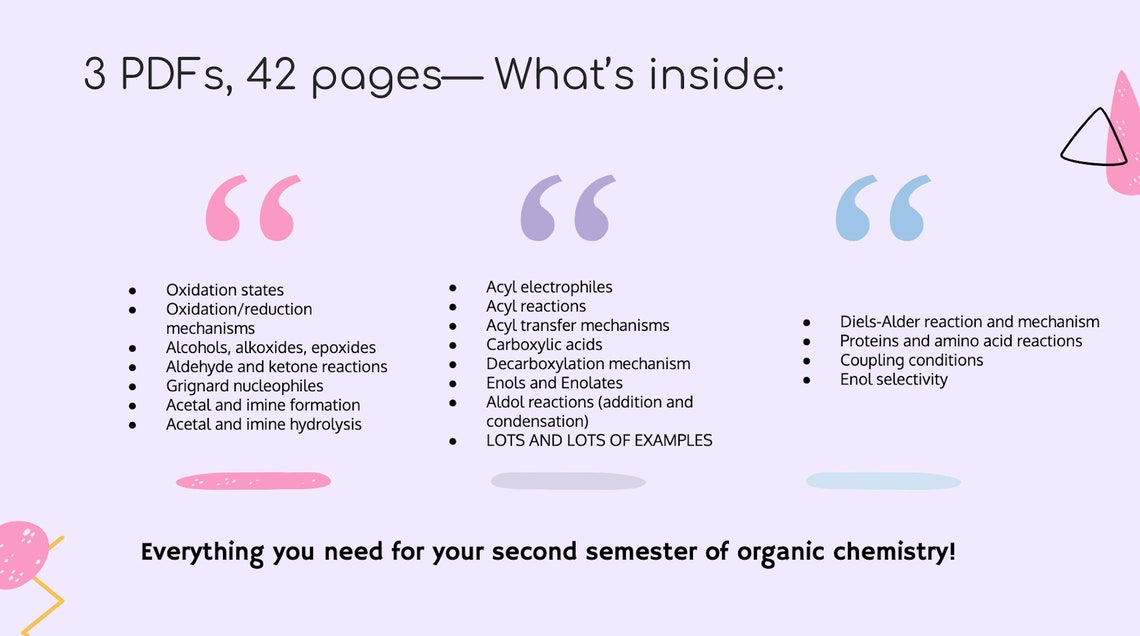 Organic Chemistry II (2) Course Bundle Orgo/ochem II Notes/note Set ...