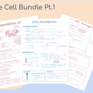 De Cell Pt.1 studieaantekeningen/notitieset - Biologie, Pre-Med, Med School, Verpleegschool