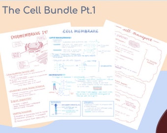 The Cell Pt.1 Studiennotizen / Notizen-Set - Biologie, Pre-Med, Medizinschule, Krankenpflegeschule