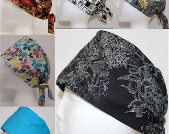 Scrub Cap, Unisex Surgical Scrub Cap With Button, Nurse Scrub, Doctor Scup, Dental Scrub Hat, Surgical cap, Scrub hat, Black Sketch