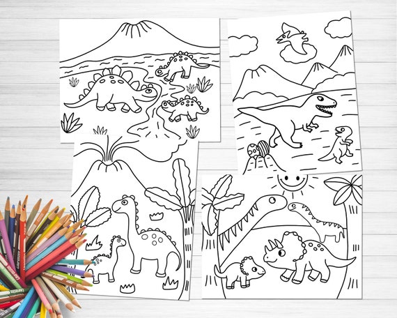 Printable Dinosaur Coloring Pages for Kids Printable Coloring | Etsy