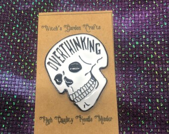 Skull Fishbowl Enamel Needle Minder ~* Spooky Magnet