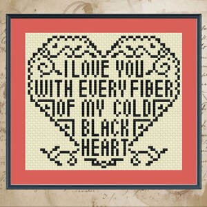 Gothic Valentine Valloween Cross Stitch Pattern - 2 versions!