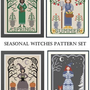 Seasonal Witches Cross Stitch Pattern Set (PDF) - Etsy