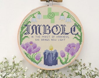 Imbolc 6" Hoop Cross Stitch Pattern PDF (Full-color)